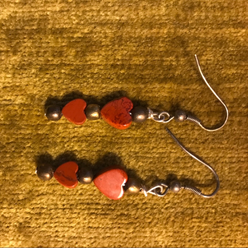 Handmade heart earrings